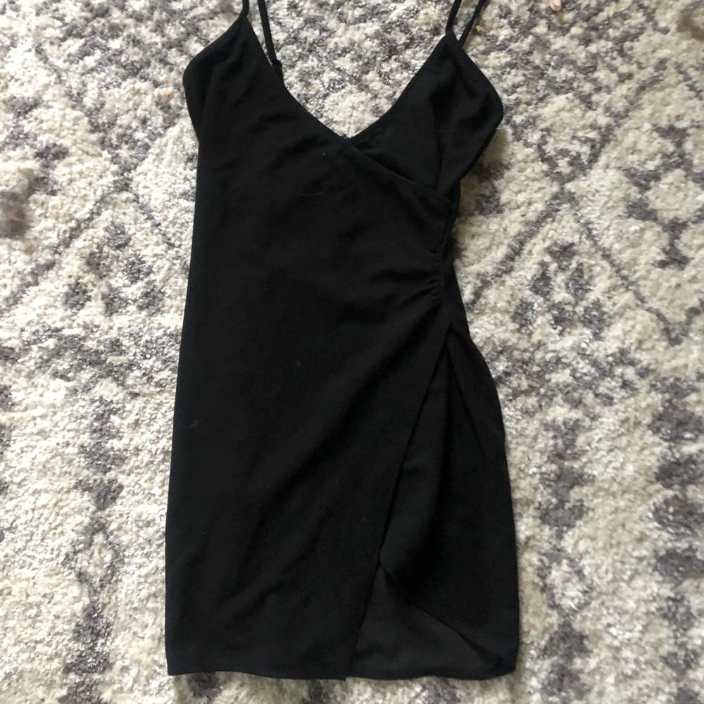 Tobi little black wrap look-alike dress